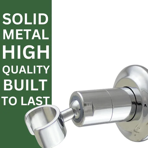 Vista 4 de High Sierra® - Soporte de pared de metal sólido para cabezales de ducha de mano - Acabado dorado cepillado