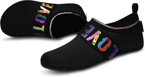 Vista 5 de VIFUUR - Zapatos deportivos para agua calcetines acuáticos de secado rápido de yoga con sensación de andar descalzo y sin cordones para hombre
