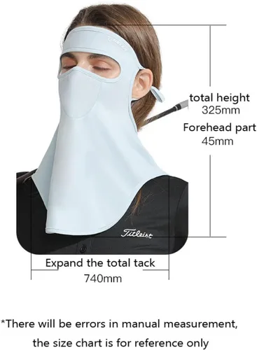 Vista 2 de Protección solar UPF 50 para mujer, para golf, deportes, protección UV, protector facial, pasamontañas reutilizable para ciclismo al aire libre