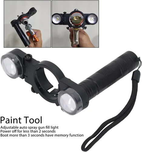 Vista 2 de Pistola de pintura en aerosol, luz universal de llenado de pistola de pulverización automotriz con 3 niveles de brillo, sistema de iluminación LED