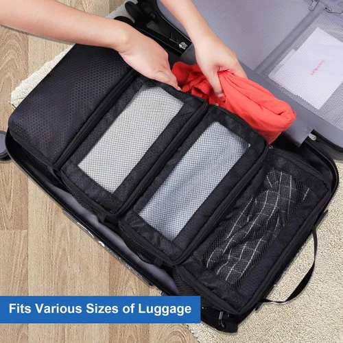 Vista 2 de Organizador de maleta, organizador de equipaje de viaje, estantes de viaje colgantes portátiles, cubos de embalaje plegables para llevar en la maleta