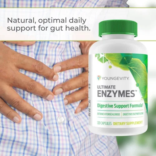 Vista 3 de Youngevity Ultimate Enzymes - Soporte digestivo con betaína HCl, paquete