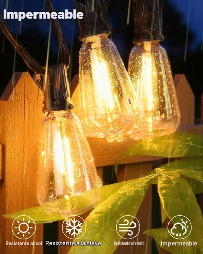 Vista 3 de BRIMAX Cadena de luces para exteriores de 10 pies con 10 bombillas