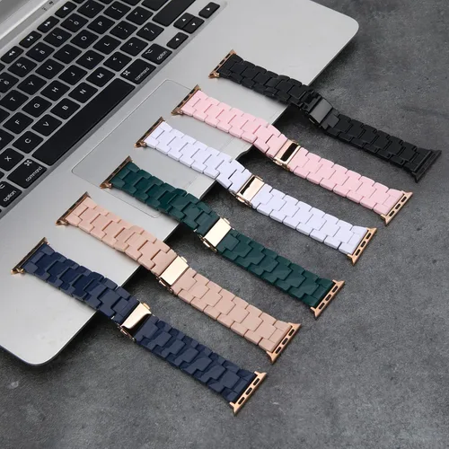 Vista 5 de Wongeto Correa de resina ligera, compatible con Apple Watch Band de 1.575 pulgadas, 1.496 pulgadas, 1.614 pulgadas, 1.654 pulgadas, 1.732 pulgadas