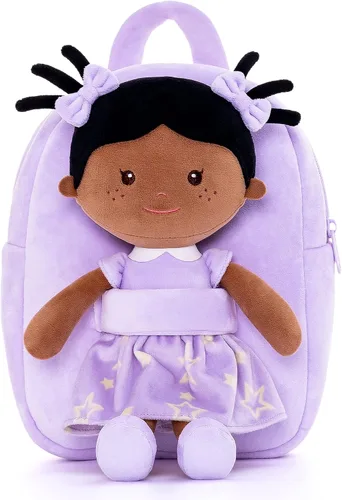 Vista 55 de Onetoo Mochila para niños pequeños, regalos de regreso a clases, mochilas para niñas y niños con muñecas de bebé ligeras y suaves en vestido