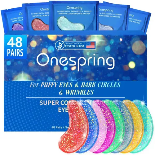 Vista 19 de Onespring Almohadillas de gel para ojos (24 pares) – Parches debajo de los ojos para ojos hinchados, arrugas, ojeras, geles de colágeno natural