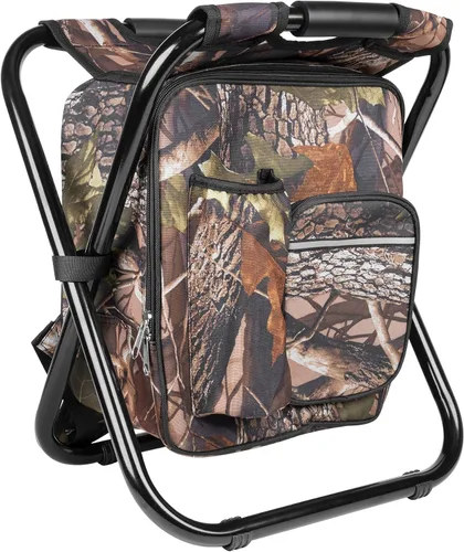 Vista 28 de Kikerike Silla enfriadora de taburetes tipo mochila resistente de 200 libras de carga máxima, portátil, ligera, plegable, para pesca, camping, caza