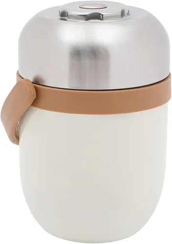 Vista 8 de Tarro de 2 niveles de acero inoxidable aislado al vacío de boca ancha para sopa y comida caliente con mantiene térmico, portátil, apilable, cajas