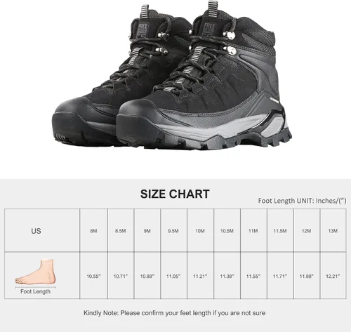 Vista 7 de FREE SOLDIER Botas de senderismo para hombre, ligeras, transpirables, impermeables, para senderismo, senderismo
