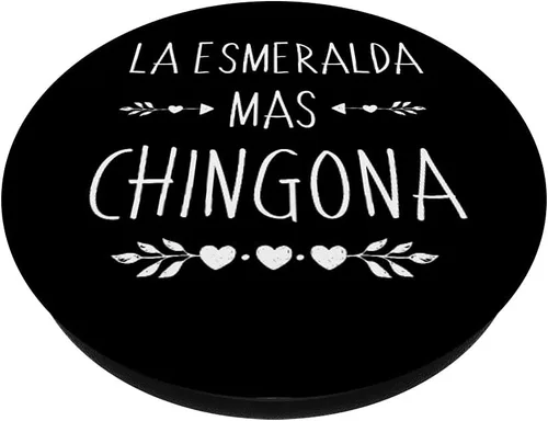Vista 2 de Diseño de nombre español – Esmeralda Mas Chingona PopSockets intercambiable PopGrip