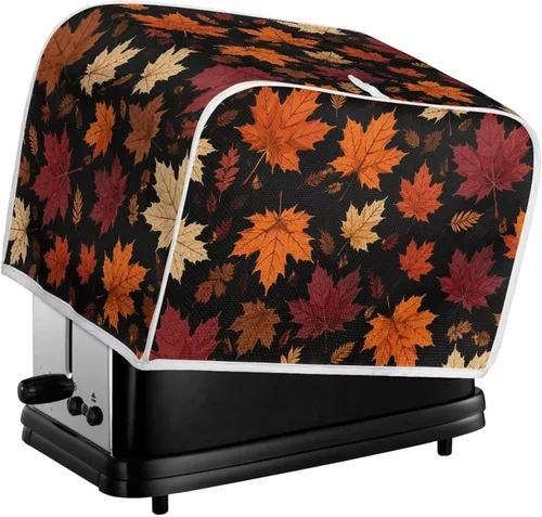 Vista 6 de Talayituse Autumn Maple Leaf Print Toaster Cover 2 Slice Bread Toaster Oven Cover Washable Toasters Dust Covers Kitchen Small Appliance Covers