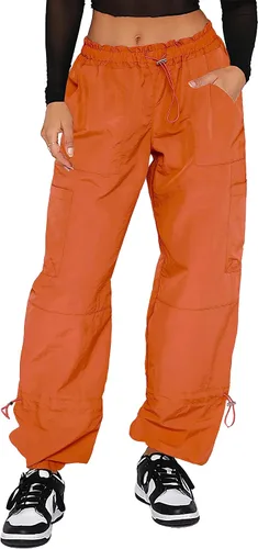 Vista 10 de DISCIPBUSH Pantalones cargo holgados para mujer, pantalones de paracaídas para mujer, pantalones rave, pantalones Y2K, trajes de festival para mujer