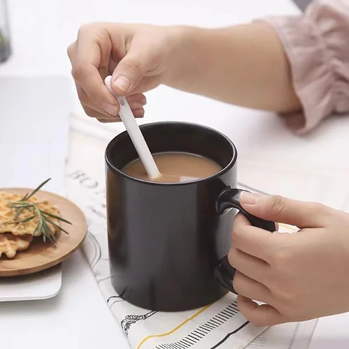 Vista 2 de Up Yours - Taza de café de cerámica 3D con dedo medio, divertida taza con texto en inglés "Have a Nice Day", perfecta para el día de San Valentín