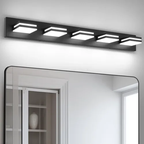 Vista 16 de OKELI Lámpara LED de tocador de baño de 3 luces, accesorios de iluminación de pared de baño modernos dorados sobre espejo (3CCT, 3000K-6000K)