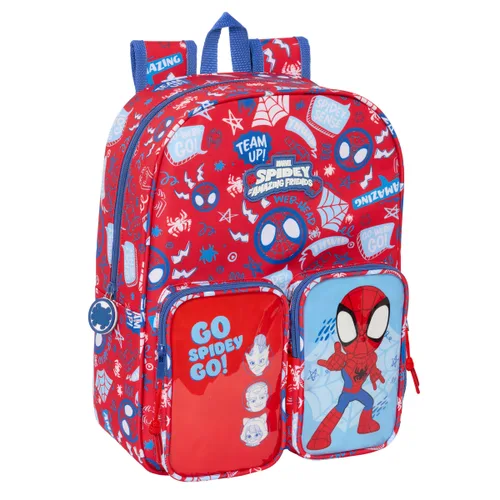 Vista 2 de Mochila Escolar Spider-Man Rescue Azul Rojo 26 x 34 x 11 cm