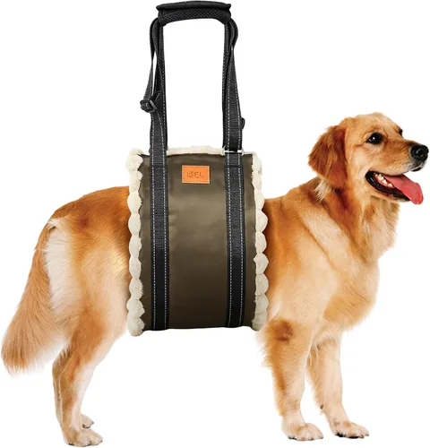 Vista 18 de Arnés de elevación ajustable para perros, cabestrillo para perros grandes, soporte de elevación y arnés de rehabilitación para patas traseras Negro