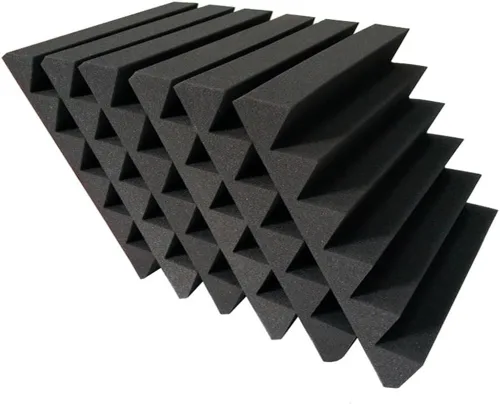 Vista 5 de Paneles insonorizados, paneles de espuma acústica, 12 piezas con ranuras triangulares, almohadillas a prueba de sonido, de alta densidad
