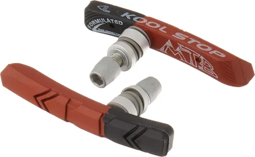 Vista 3 de Kool Stop - Pastillas de montaña de doble compuesto para frenos lineales roscados, negro/salmón
