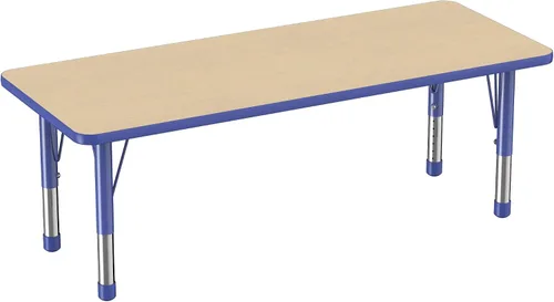 Vista 117 de FDP - Mesa rectangular para actividades escolares y aulas (24 x 36 pulgadas), patas gruesas para niños pequeños, altura ajustable de 15 a 24