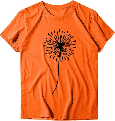 Vista 4 de Camisetas de verano para mujer, ajuste holgado, cuello redondo, manga corta, ajuste regular, casual, camisetas