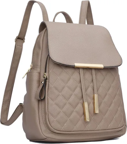 Vista 8 de KKXIU - Mochila de cuero de moda para mujeres y damas, bolsa de viaje y para el día, con correa para los hombros, A-Negro, Mediana, Mochila