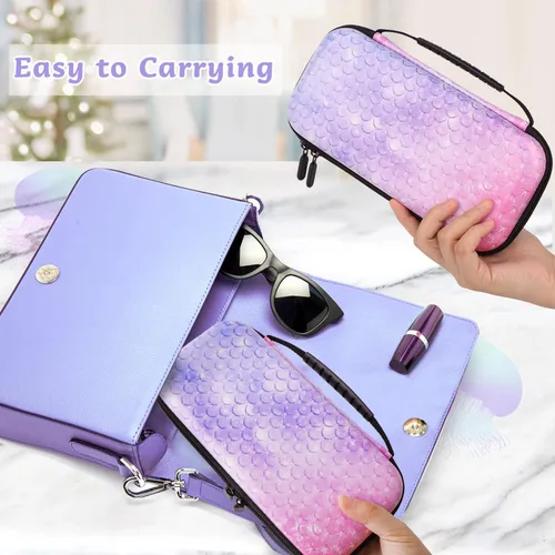 Vista 8 de HOMICOZY Funda rígida de transporte para Nintendo Switch, funda protectora de TPU suave con funda de viaje portátil compatible con Nintendo Switch