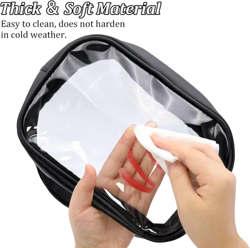 Vista 4 de Neceser de maquillaje transparente, 2 en 1, bolsa de aseo impermeable de viaje, bolsa de almacenamiento de gran capacidad, bolsa desmontable