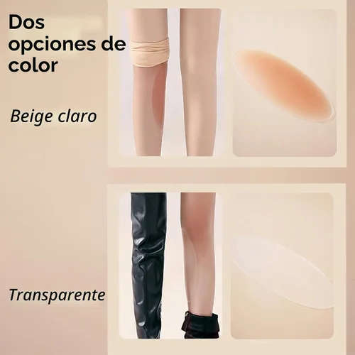Vista 3 de Almohadillas adhesivas de silicona para pantorrillas, corrector de pantorrillas, suave e invisible para piernas delgadas o torcidas Transparente