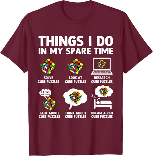 Vista 16 de Things I Do in My Spare Time Cube Puzzle Speed Cubing Camiseta