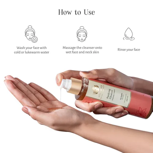 Vista 4 de Shankara Limpiador purificador para mujeres con lavanda, hamamelis y hoja de olivo, limpiador facial perfecto para eliminar el maquillaje