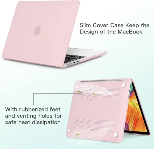 Vista 3 de Compatible con MacBook Air de 15 pulgadas M2 M3 versión 2023 2024, funda rígida de plástico, funda de teclado y protector de pantalla y adaptador