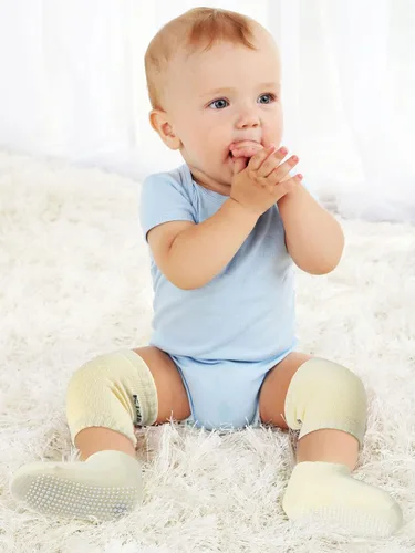 Vista 6 de Juego de 10 pares de rodilleras antideslizantes para bebés y calcetines antideslizantes para bebés, unisex para niños pequeños, calcetines