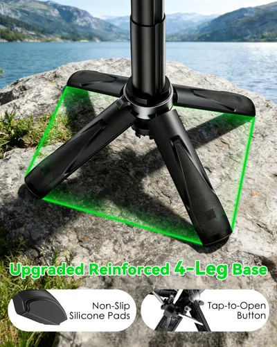 Vista 6 de CloudValley Palo magnético para selfie y mini trípode, estabilizador de mano extensible de rotación de 360°, agarre de cámara con control remoto