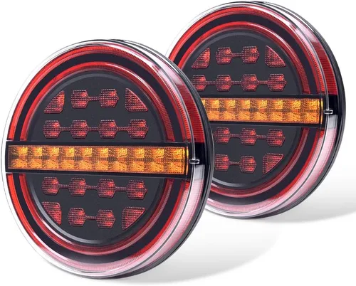 Vista 9 de MICTUNING 2 barras de luz LED rojas de 16 pulgadas, 11 luces LED para remolque, impermeables, selladas, luces direccionales, barra de freno, barra 2