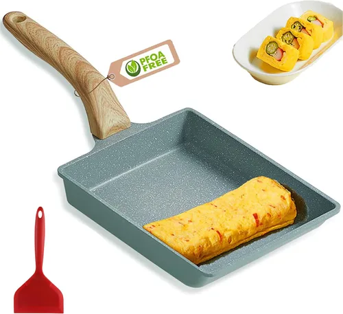 Vista 9 de Sartén antiadherente de aluminio de 4 tazas con tapa, adecuada para estufa de gas y utensilios de cocina de inducción Sartén para huevos fritos