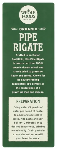 Vista 5 de Whole Foods Market, Pipe Rigate orgánico, 16 onzas (454 g)