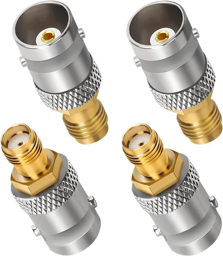 Vista 7 de Adaptador SMA a BNC, 2 unidades, SMA hembra a BNC macho RF coaxial de antena coaxial Conector convertidor de extensión de baja pérdida para BNC