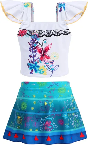 Vista 2 de COTRIO Trajes de baño para niñas, traje de baño de 2 piezas, Mirabel, Isabella, bikini Dolores, tankini Madrigal, traje de baño de aventura familiar