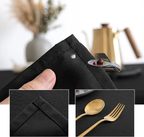 Vista 3 de Mantel rectangular de poliéster, manteles para mesas rectangulares de 6 pies, manteles de tela decorativa lavable para bodas, banquetes y campamento