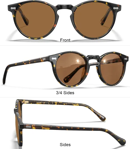 Vista 4 de CARFIA Gafas de sol polarizadas para mujeres con protección UV, marco de acetato para cara pequeña CA5288