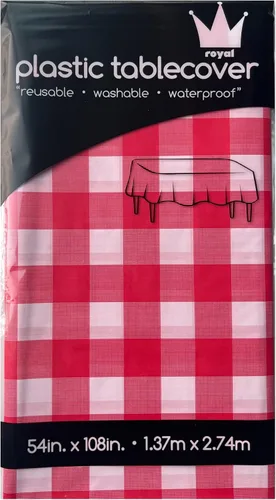 Vista 6 de ROYAL7 - Paquete de 3 manteles rectangulares de plástico desechables para picnic, cumpleaños, barbacoa, fiesta, boda