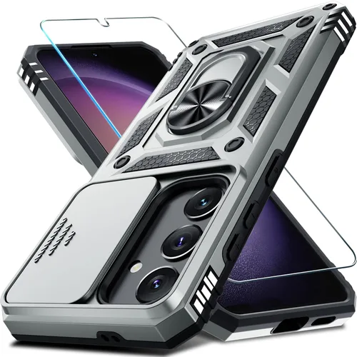 Vista 53 de Janmitta Compatible con Samsung Galaxy S24 FE Funda con Cubierta Deslizante Integrada para Lente de Cámara+Protector de Pantalla+Soporte de Anillo