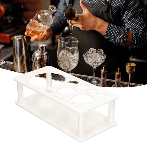 Vista 4 de TOPINCN Kit de coctelera para barman de plástico, ahorro de espacio, organiza almacenamiento, soporte para herramientas de bartender, barra