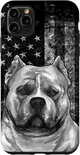 Vista 13 de Patriotic American Bully Dog on Grunge American Flag Dog Case for iPhone 17