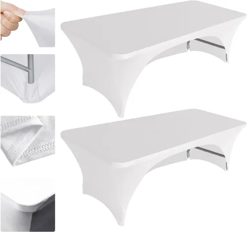 Vista 18 de Eurmax USA - Manteles rectangulares ajustables de elastano de 4 pies, mantel elástico para bodas, eventos o para decorar la mesa del patio