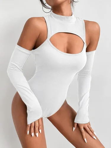 Vista 3 de Hilinker Body de mujer con cuello alto y hombros descubiertos