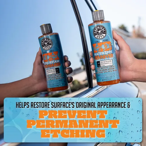 Vista 2 de Chemical Guys Kit para eliminar manchas de agua resistente para pintura, vidrio y metal: elimina residuos minerales y acumulación superficial