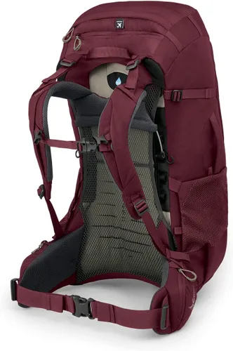 Vista 4 de Osprey Fairview Trek 50L Mochila de viaje para mujer, color rojo circón