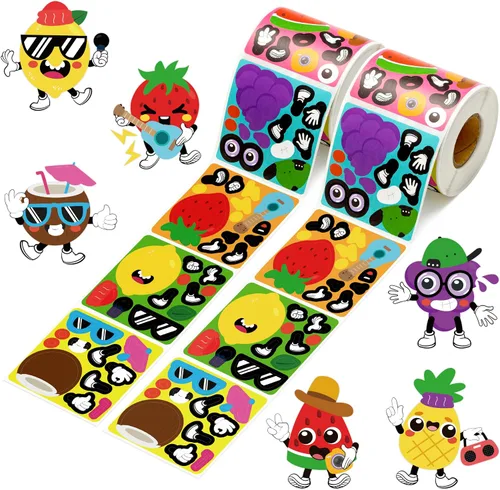 Vista 18 de Haooryx Fall Pumpkin Stickers Roll, 300 Pcs Make Your Own Halloween Pumpkin