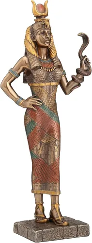 Vista 2 de Veronese Design Diosa egipcia Hathor sosteniendo una estatua de cobra
